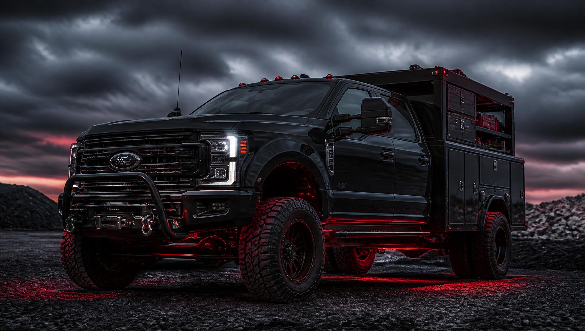 Stark Brake service truck parked at dusk ready for a mobile repair call
